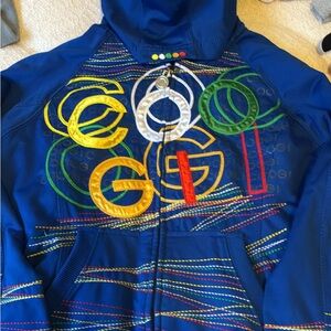 COOGI Vibrant Blue Jacket with Multicolor Accents